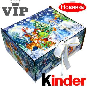 Сладкий подарок на Новый Год в картонной упаковке весом 1200 грамм по цене 2223 руб в Великом Новгороде