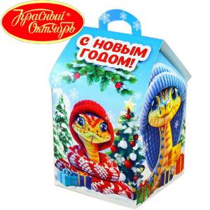 Сладкий подарок на Новый Год в картонной упаковке весом 600 грамм по цене 654 руб в Великом Новгороде